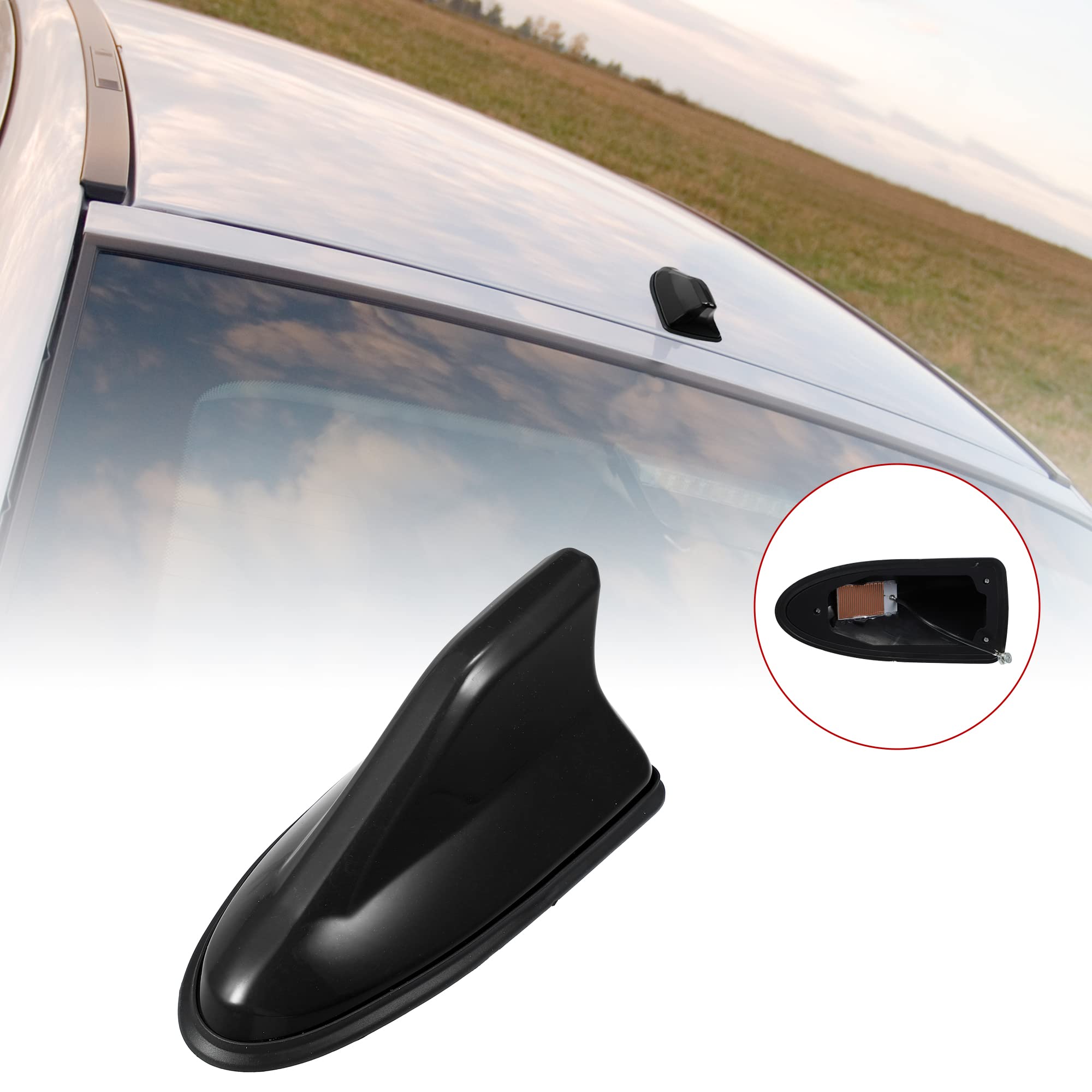 Antena De Techo Tipo Aleta De Tiburón Para Opel Astra, Zafira, Vectra - ABS Negro, Roscas 14 Mm, Reemplazo Estético