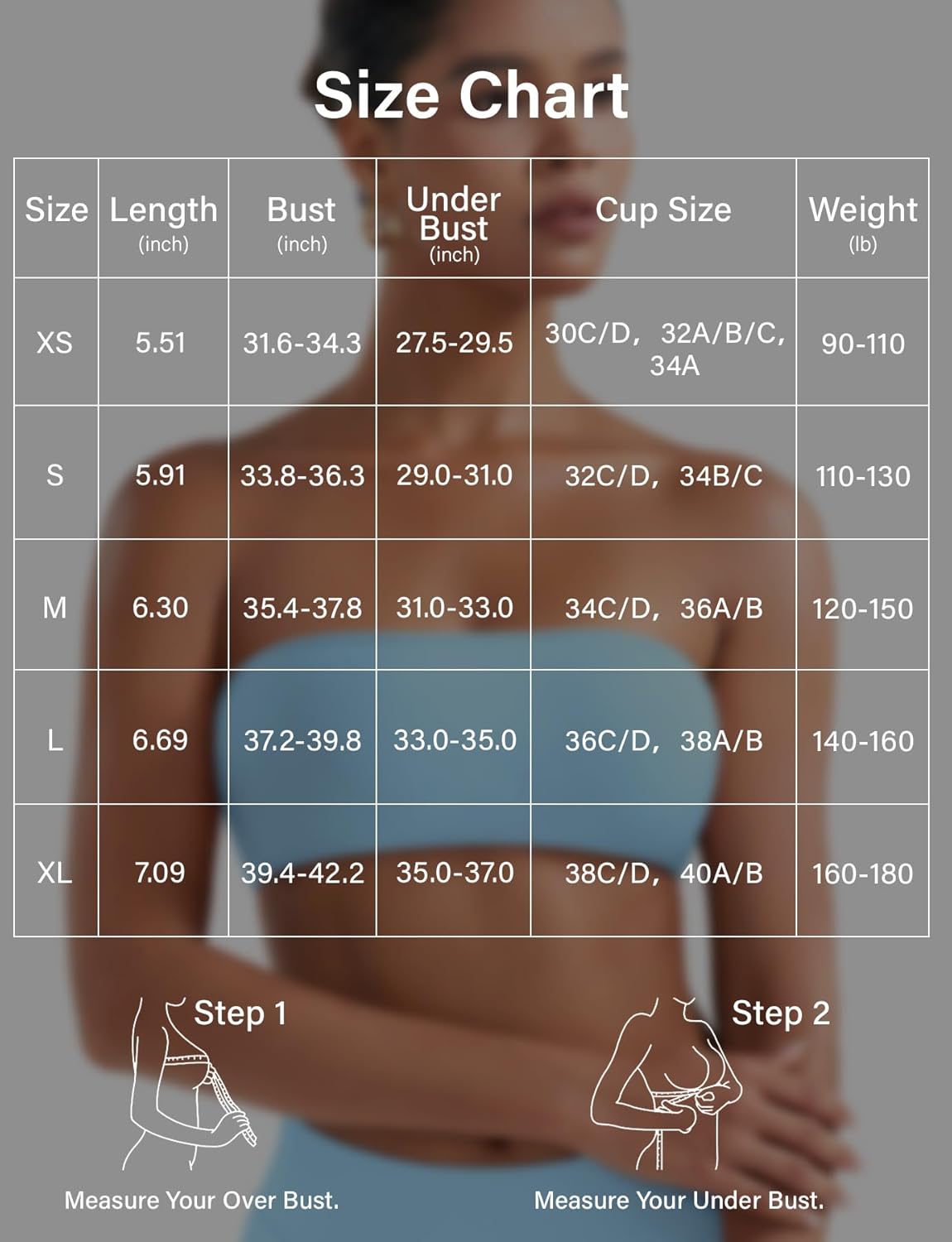 VOYJOY Impact Backless Bandeau Bra Workout Strapless Bandeau Basic Tank Top Adjustable Back - Image 6