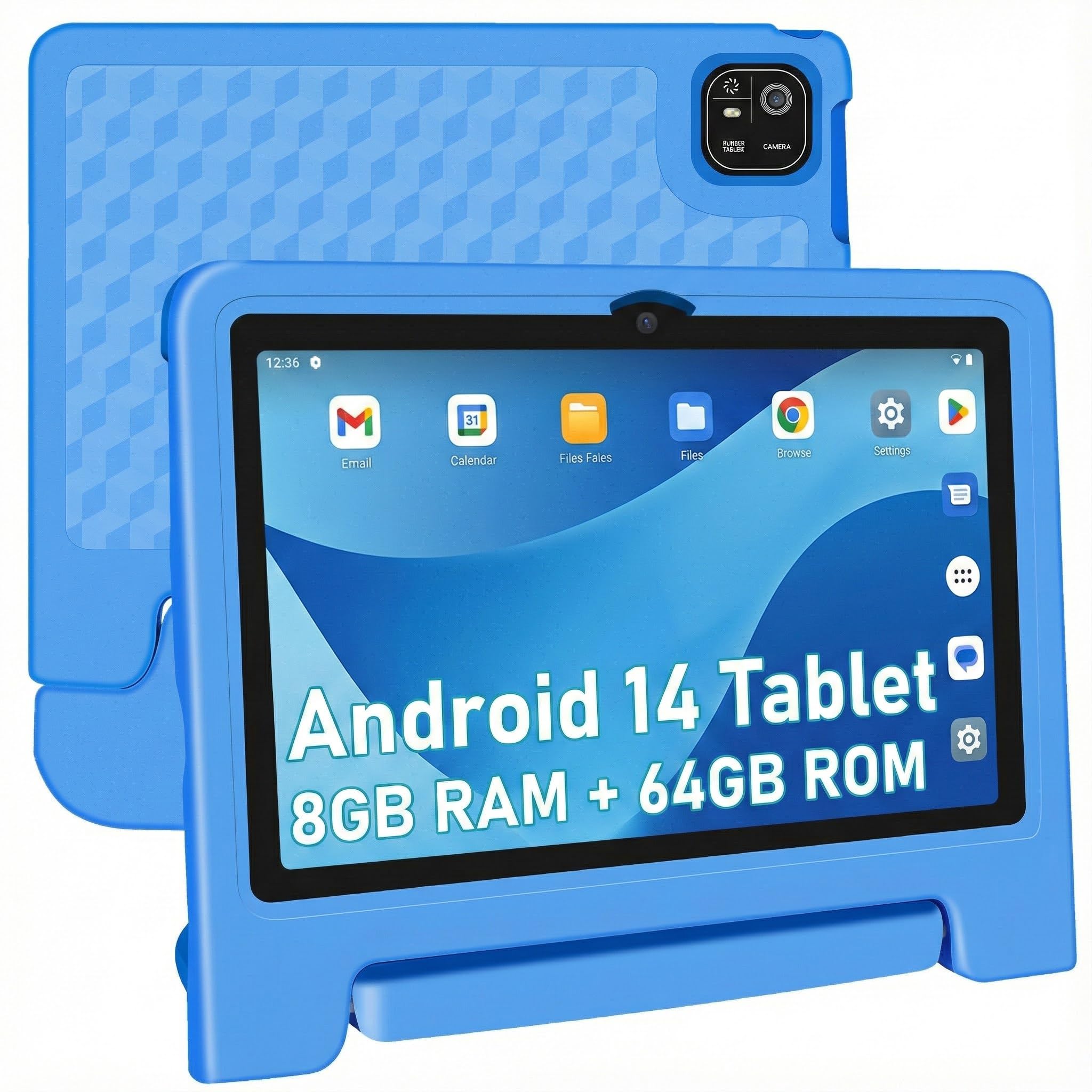 NRKDUBQ J10P Kids Tablet, 10.1" HD IPS Screen, Android 14, 8GB RAM, 64GB Storage, Blue, 12-Hour Battery, Parental Controls-image-26