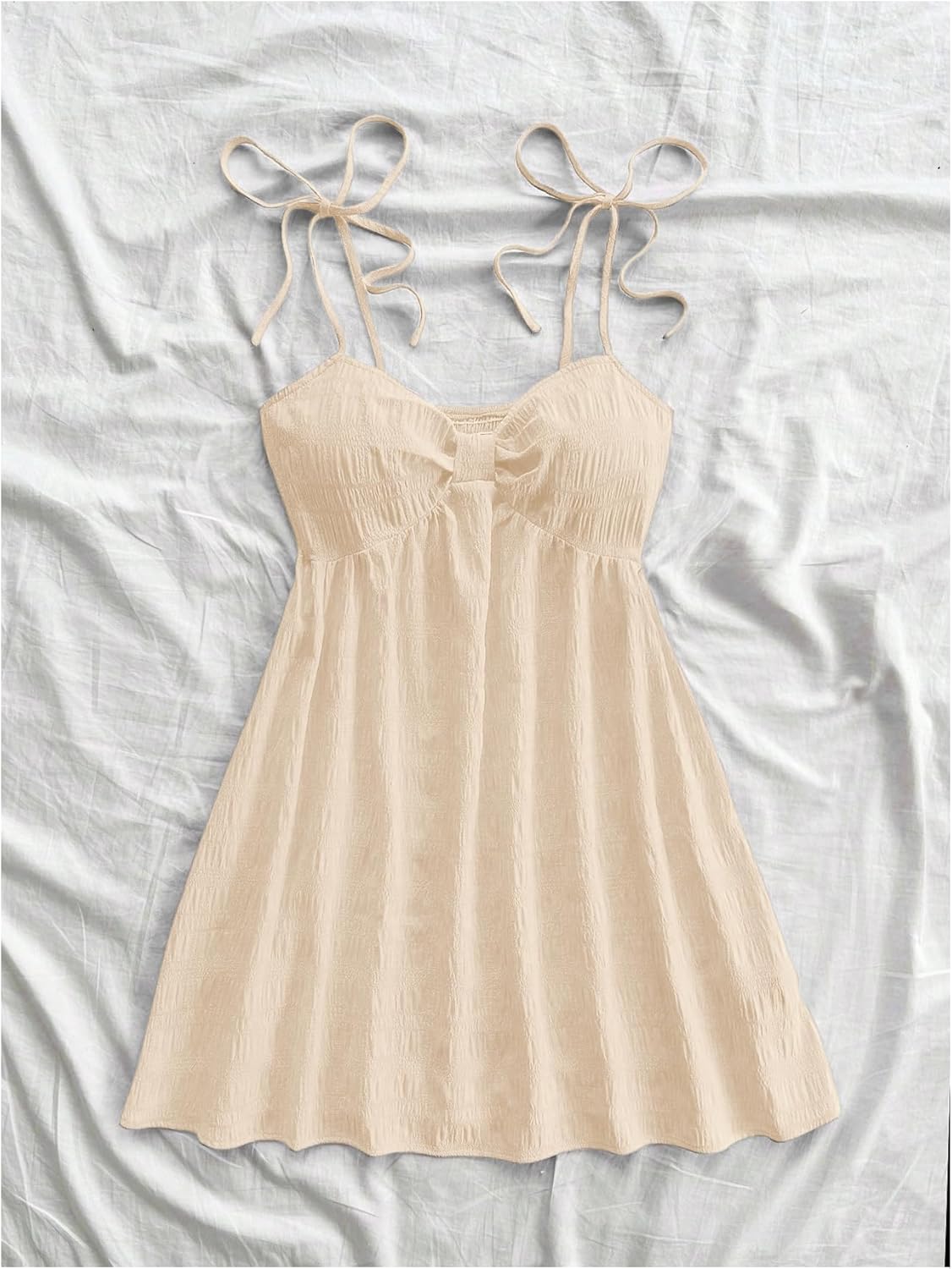 SOLY HUX Women's Tie Shoulder Y2k Cami Sun Dress Cute Spaghetti Strap Casual Summer A Line Short Mini Dresses - Image 3