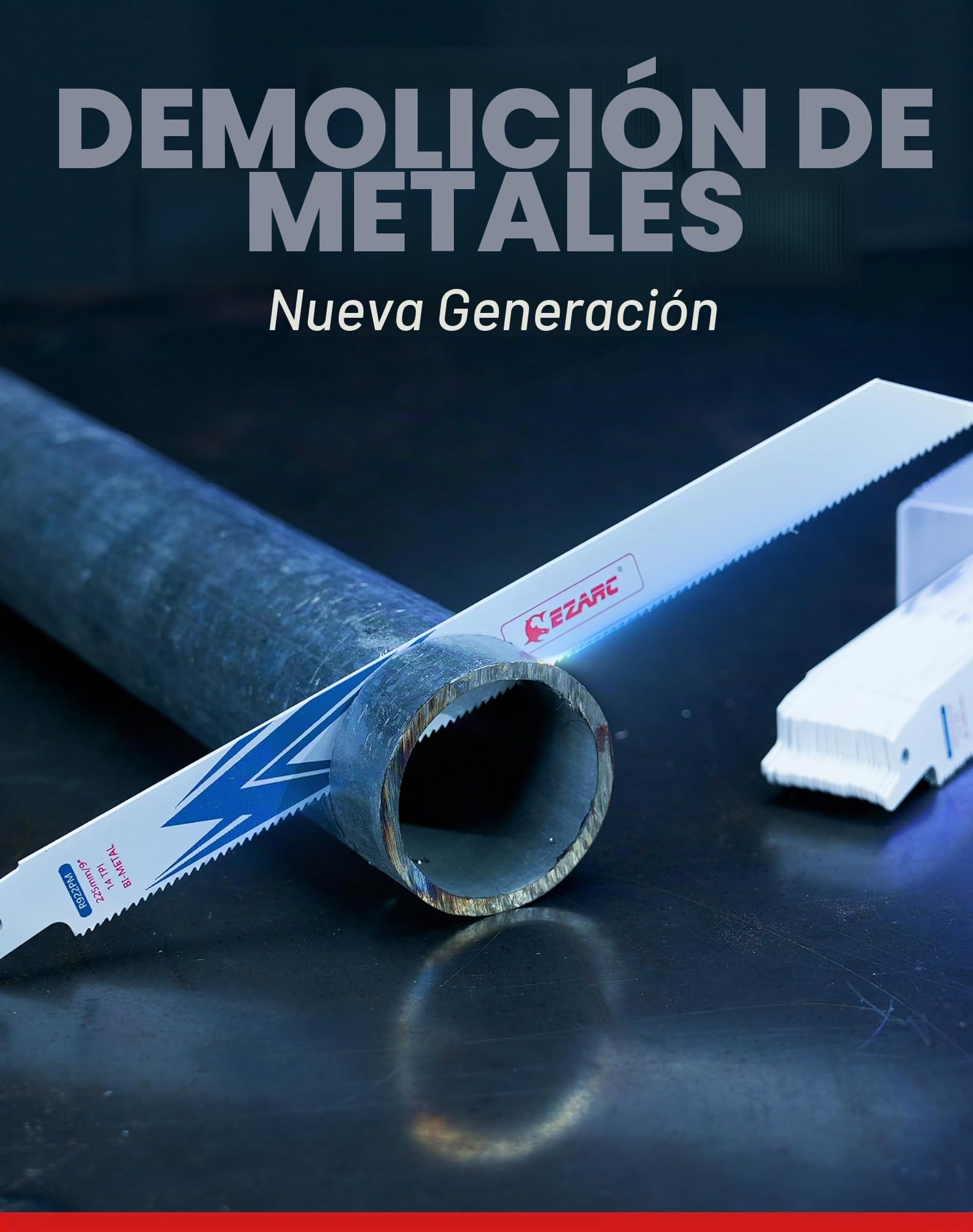 EZARC Hojas de sierra sable Bimetálica Cobalt R922PM 225mm 14TPI puede Cortar Metales - 5 piezas