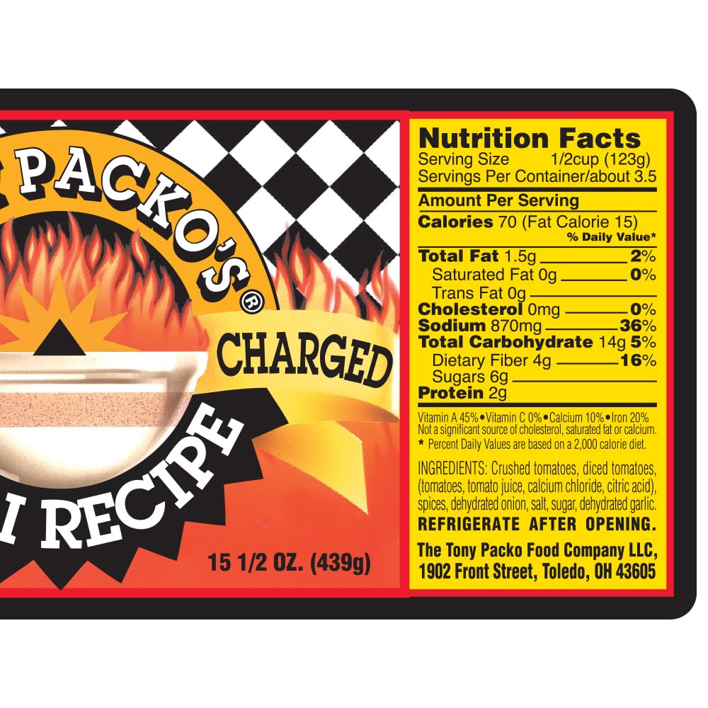 Tony Packo’s Super Charged Chili Recipe Base, 15.5 Oz Jars (Pack of 4) with Exclusive Jar Opener, USA-Made Medium Spice Seasoning Mix for Hearty Bowls, Casseroles, Toledo Ohio, Molded Pulp Tray Packaging