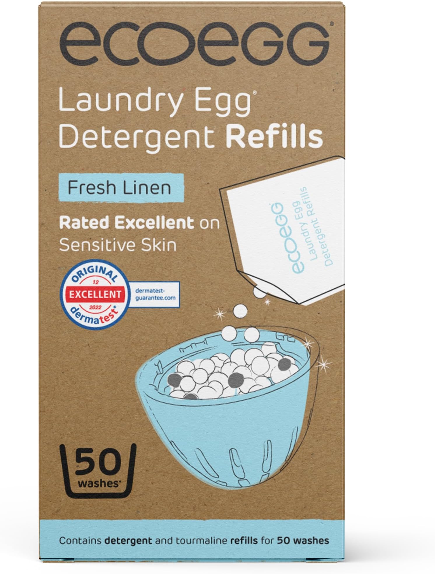Laundry Egg Refill Pellets, 50 Wash Fresh Linen