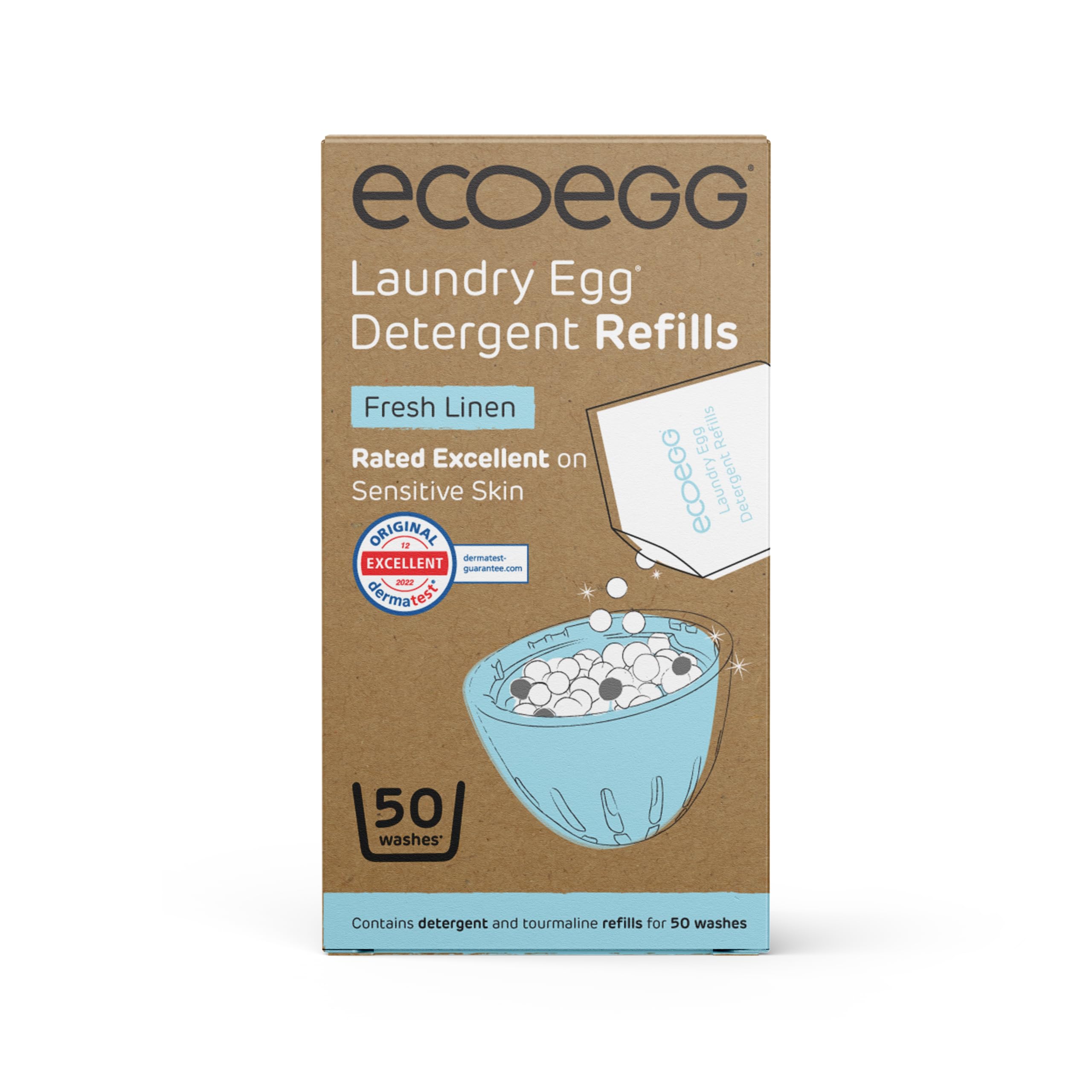 Ecoegg Laundry Egg Refills Detergent and Fabric Softener Replacement (Fresh Linen)