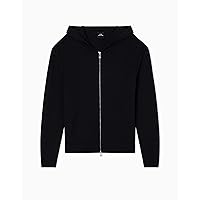 Armani Exchange Cozy, Long Sleeve Back Logo Patch Hood Maglione Cardigan