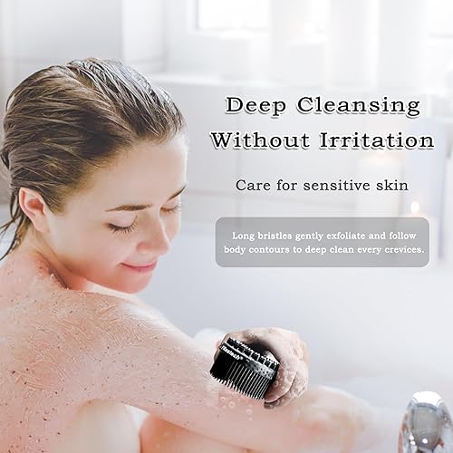 Miniatura 4 de FREATECH Limpiador corporal de silicona  Cepillo de limpieza corporal de doble cara para exfoliación y masaje suaves, higiénico y fácil de limpiar,