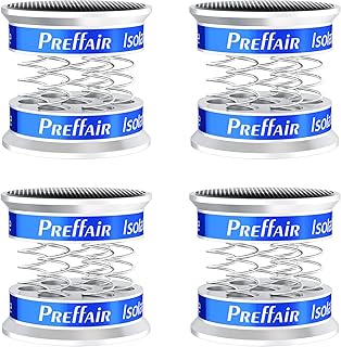 Preffair 4 Pcs HiFi Audio Isolation Feet Aluminum Adjustable Spring Speaker Spikes Anti Vibration Feet for Turntable Record Player Shock Absorber Mat LP Vinyl Shockproof Base Pad Turntable Damper