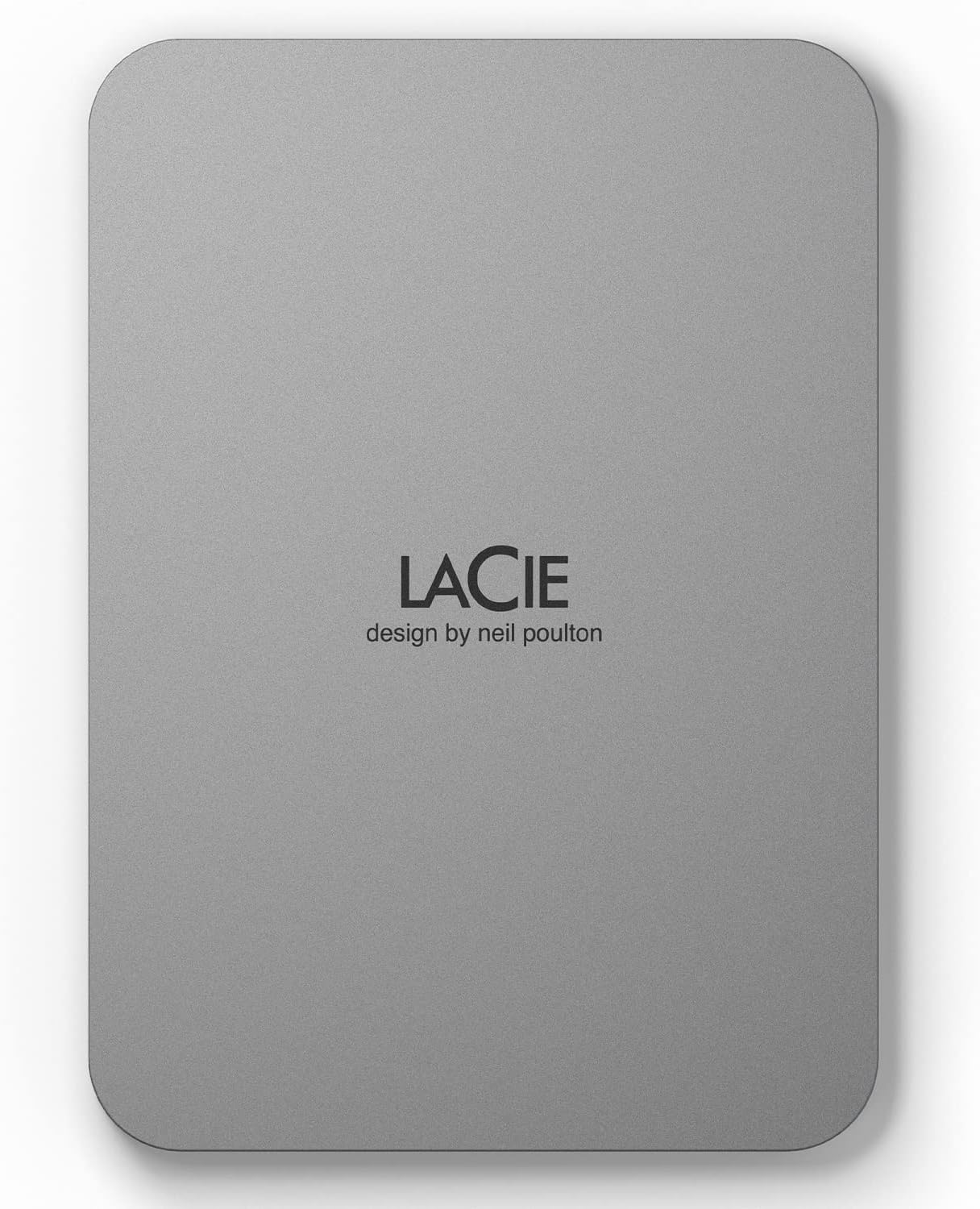 LaCie Mobile Drive V2 4TB — slim design, USB‑C Portable External Hard Drive, 2.5‑inch, Moon Silver, for Mac & Windows — Rescue Data Recovery included