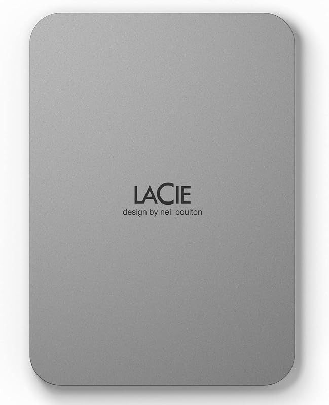 Mobile Drive 4TB External Hard Drive Portable HDD, USB-C 3.2, for PC and Mac, with Adobe All Apps Plan and Rescue Services, Moon Silver | Portable HDD with 25% recycled materials, one-click backup. Adobe CC trial included. 3-Year Warranty + 3-Year Rescue