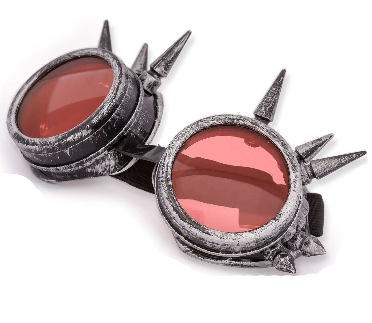 4Sold Gray Studs (Tm Cyber Goggles Black With Cyber Spikes Steam Punk Rave Goth Like Sunglasses Includes Free Set Lense Design Inserts And 3 Lenses Black. Clear And Brown (Gray Studs)