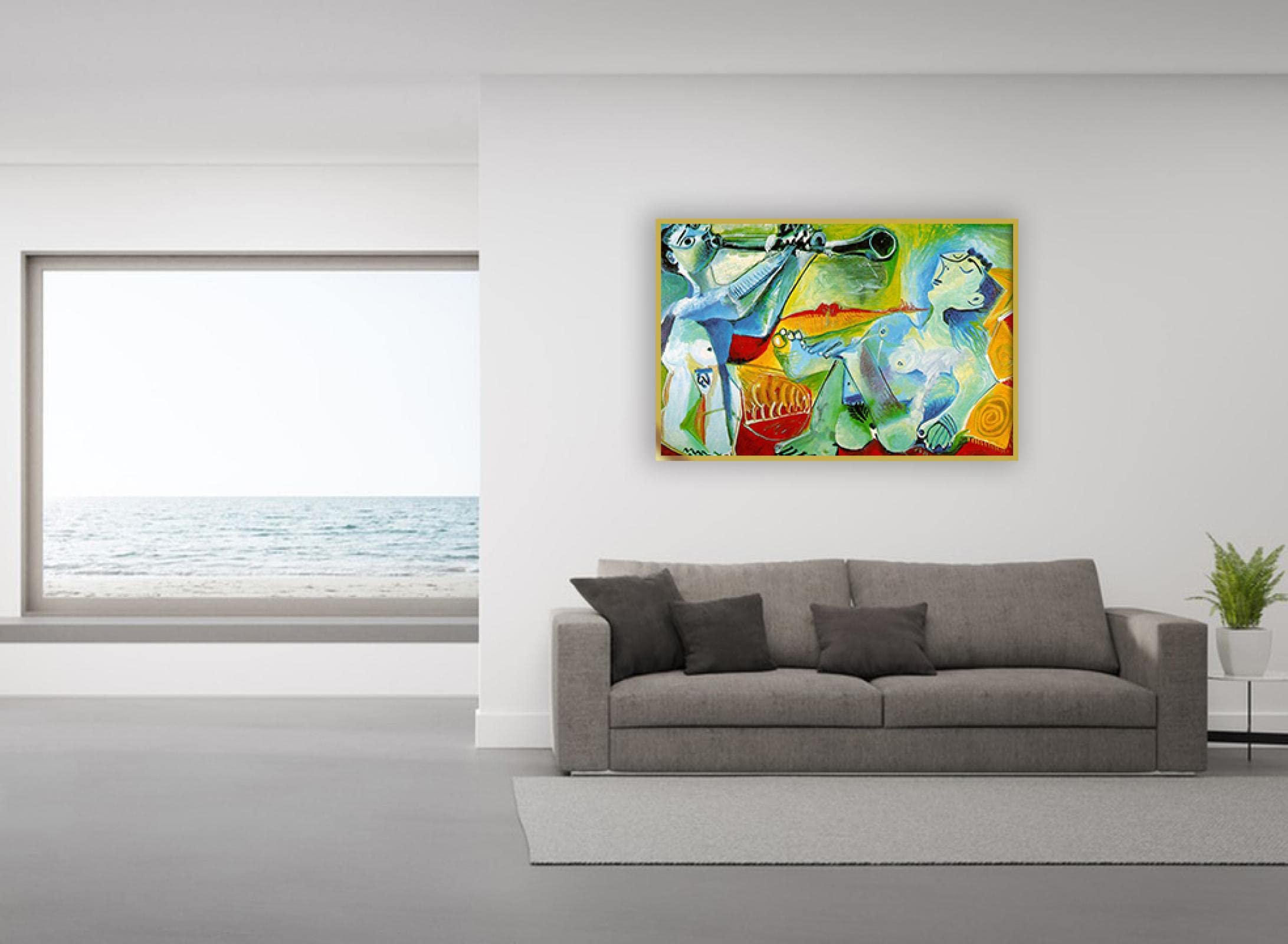 Amazon｜パブロ・ピカソ「オーバード」有名な抽象画。キャンバス