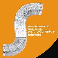 Vista 5 de Manguera de ducto de ventilación de secadora flexible de 4" de servicio pesado para espacio reducido de 3 pies, kit de ductos de papel de aluminio