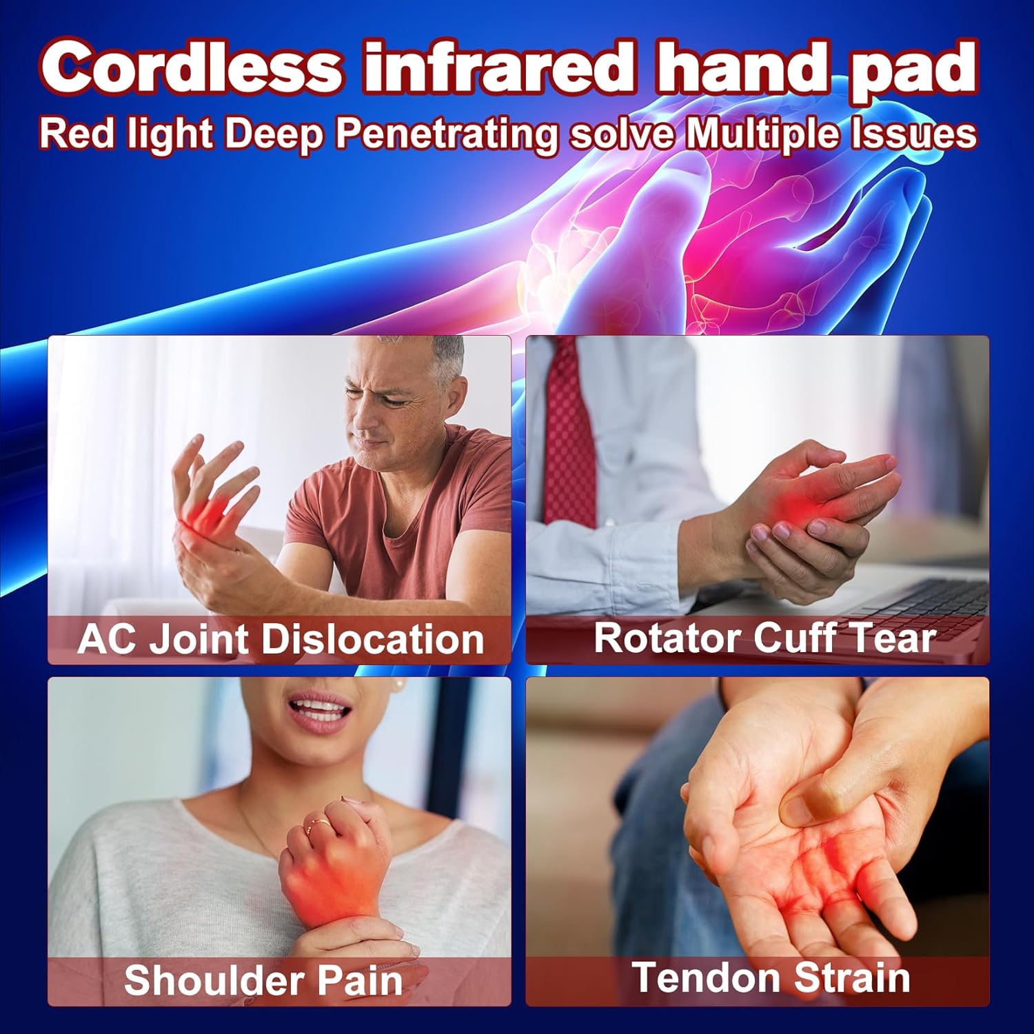 Infrared Light Therapy Gloves Hand Pain Relief with Finger Flexibility - Deep Penetration Red Light Therapy Gloves for Hands Wrist & USB-C Fast Charge - Image 9