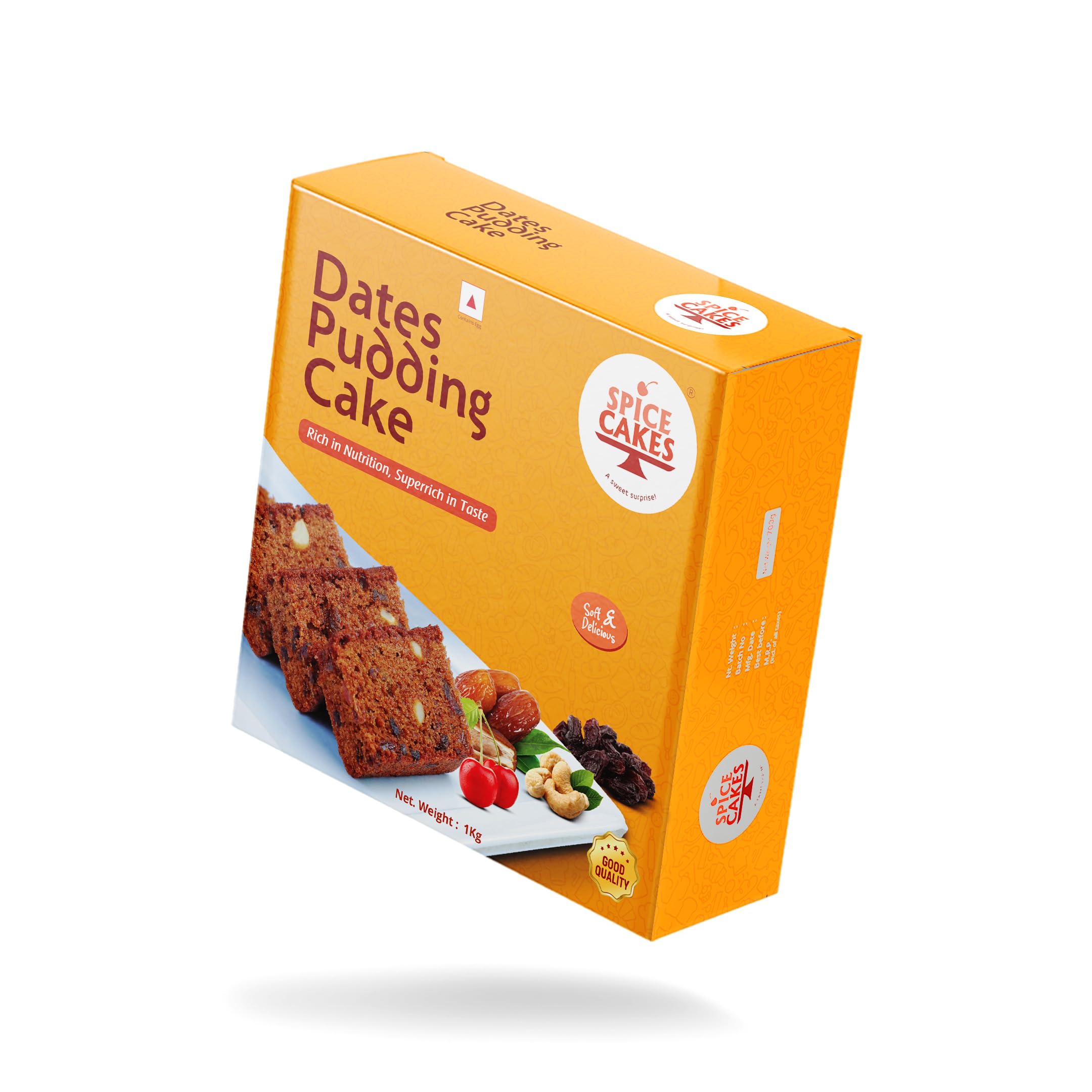SPICE CAKES Dates Pudding Cake - Matured Dates, Raisins, Cherry & Cashew Infused in a Delectable Cake 400GM