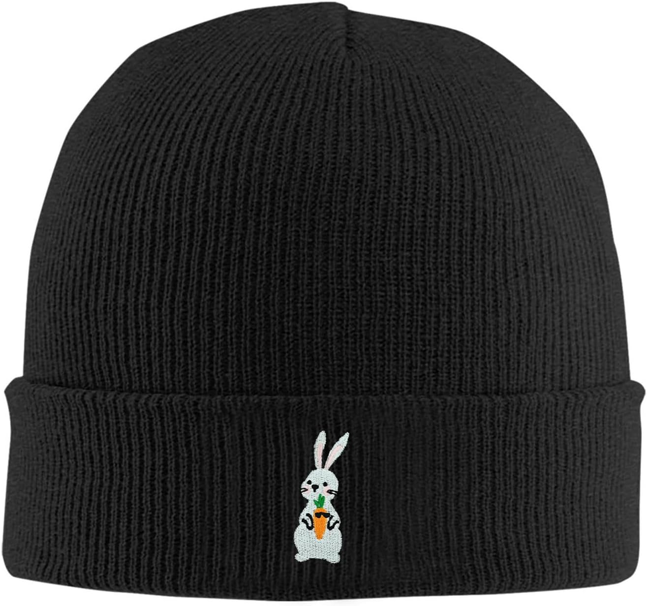Fish Embroidery Beanie Hat Winter Warm Knit Cuffed Skull Cap for Women Men
