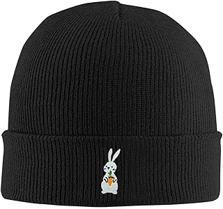 Fish Embroidery Beanie Hat Winter Warm Knit Cuffed Skull Cap for Women Men - Buy now
