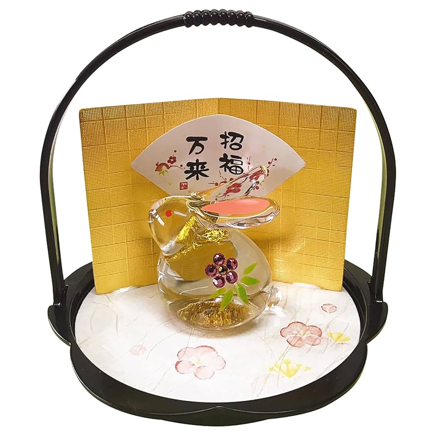 【明治萬古窯 兎置物】　「萬古不易」陽刻印象嵌　共箱付 　　O0605E 明治萬古窯 兎置物】「萬古不易」陽刻印象嵌共箱付 O0605E