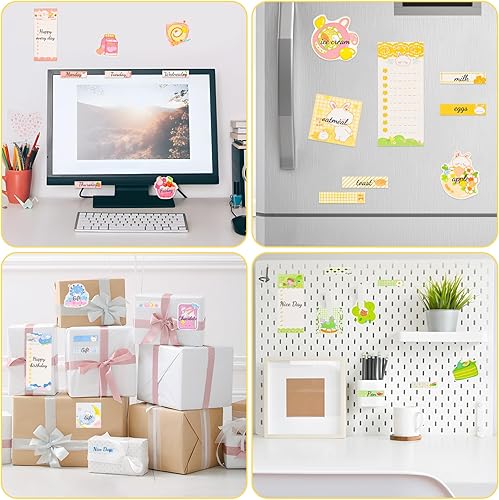 Miniatura 4 de Paquete de 4 bonitas notas adhesivas, 240 hojasbloc, bloc de notas autoadhesivas Kawaii, serie de dibujos animados, notas adhesivas, blocs de notas