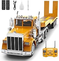 KIDMARKT 39.6" Giant 1:12 RC Semi-Trailer Truck for Kids - 16CH Remote Control with Lights, Sounds, 4WD, Detachable Trailer, Ages 6+