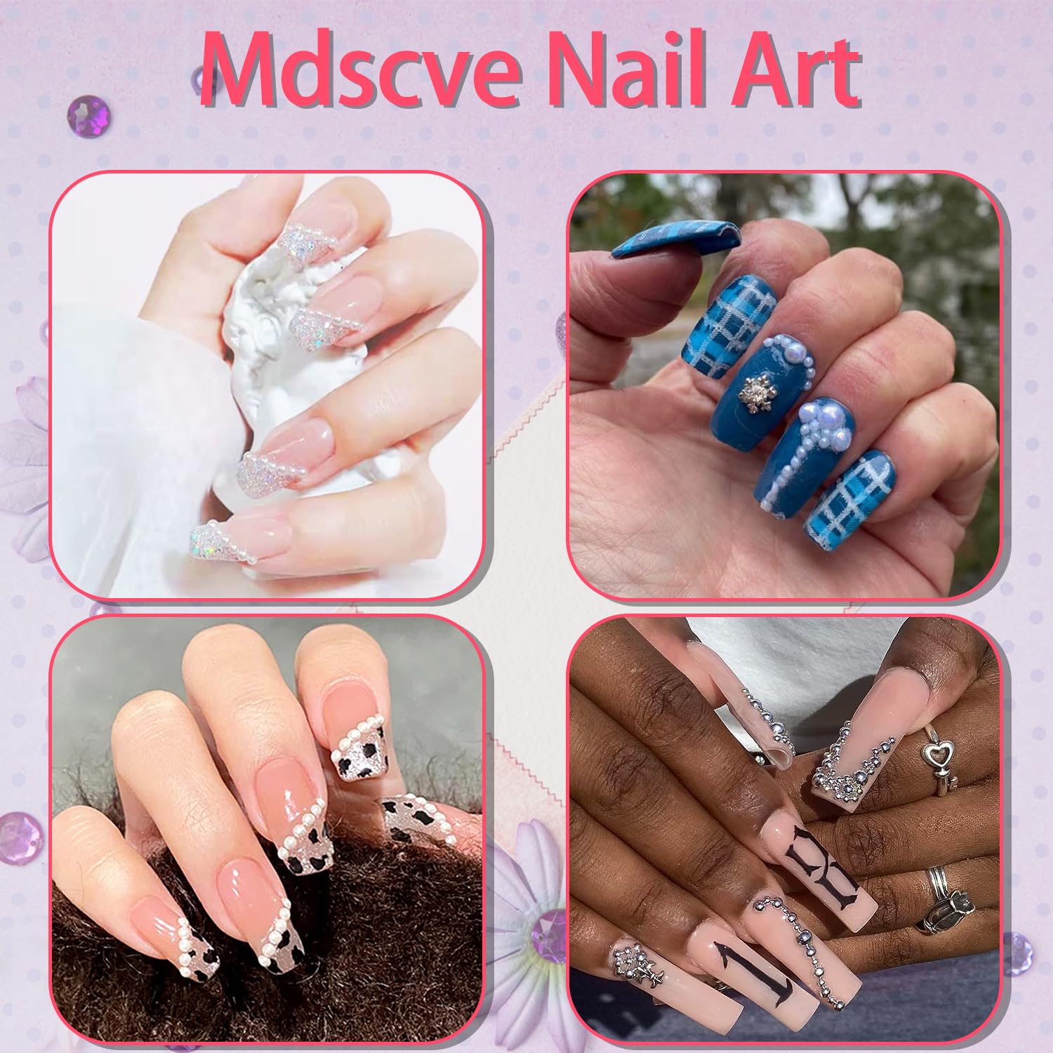 6100 perlas de uñas, perlas de parte trasera plana para manualidades, medias perlas para maquillaje, perlas planas para manualidades, manualidades, abalorios, decoraciones de uñas con pinzas y