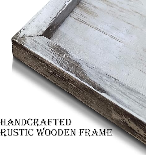 Miniatura 2 de Obra de arte de madera con flores azules enmarcadas arte de pared de flores, impresión floral para comedor (11 pulgadas de ancho x 16 pulgadas de