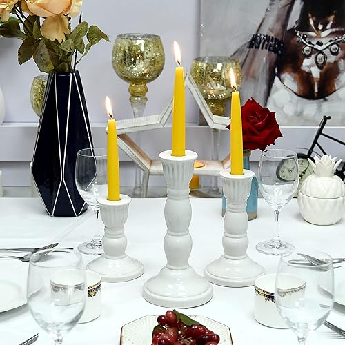 Miniatura 4 de Zest Candle Velas cónicas de 12 piezas, 6 pulgadas, color amarillo