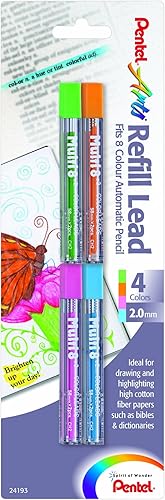 Pentel Arts recarga Refill Lead de 8 colores surtidos, Variados