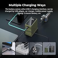 SMALLRIG NP-F970 Akkumulátor 10500 mAh - Sony Kamerákhoz, PD 36W USB-C Gyorstöltés, OLED Kijelző, Videó Lámpákhoz, Kamerákhoz, Zöld 5