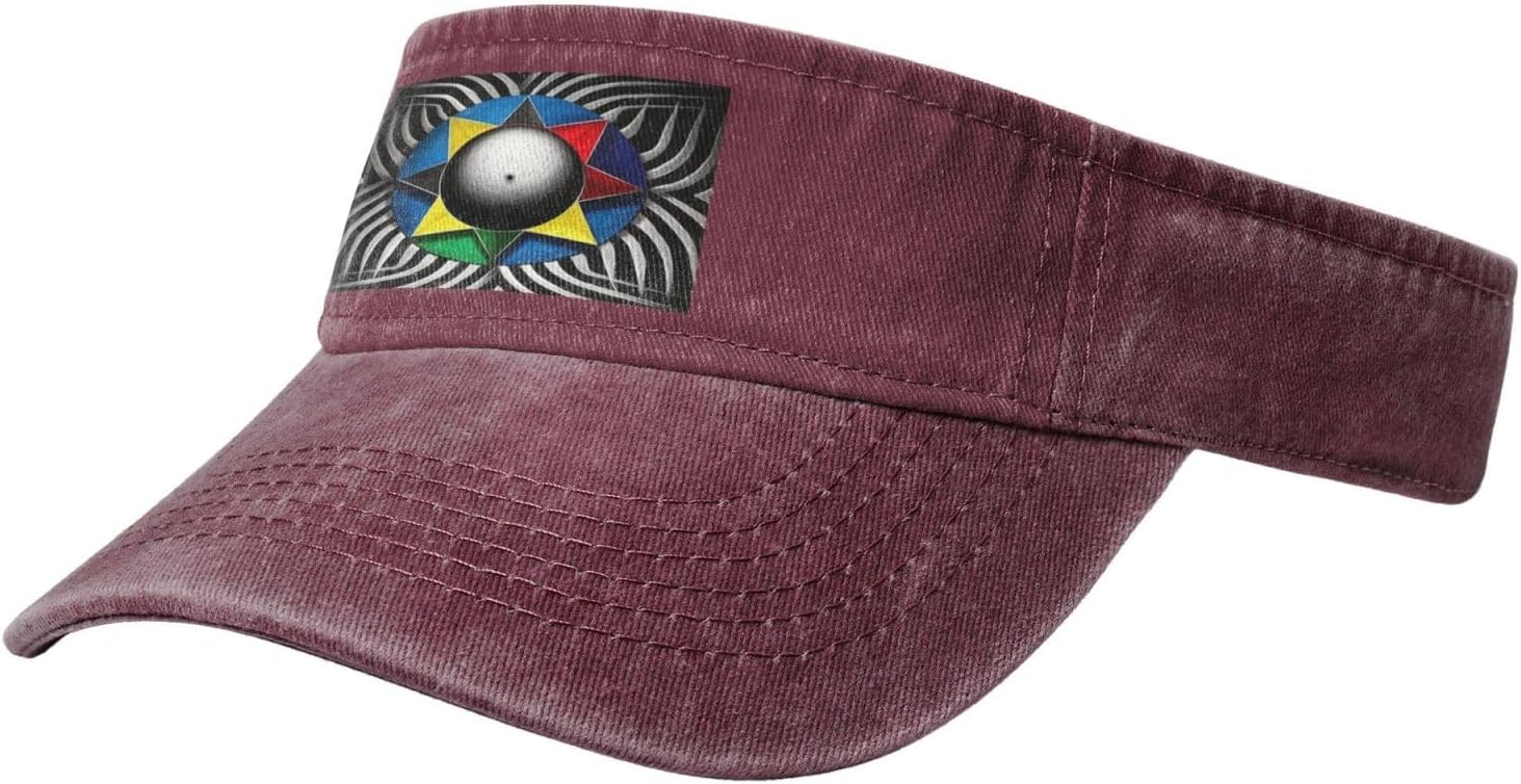 Sun Hats for Men Women Summer Sport Empty top Baseball Cotton with for Beach, Summer, Abstract Illusionism Black