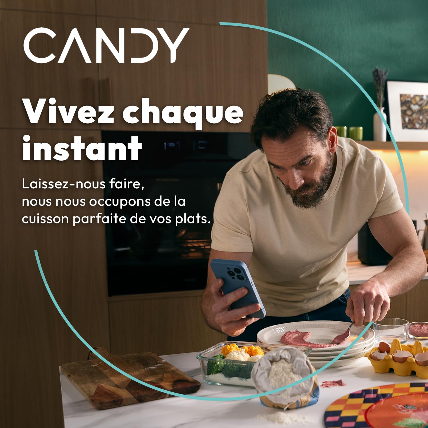 CANDY - Four Encastrable à Chaleur Tournante - Pyrolyse/Hydrolyse - 6 Niveaux de Cuisson - Classe Énergétique A++ - Cavité XXL (78L), Porte Froide, Pyrolyse, WiFi - Noir - 59,5 x 59,5 x 56,8 cm