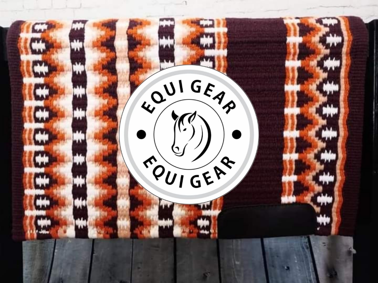 Horse Western Ranch Sottosella/Coperta da sella Western in lana neozelandese con imbottitura in lana con sensore Flex (personalizzazione disponibile) AS26 (34" x 42")