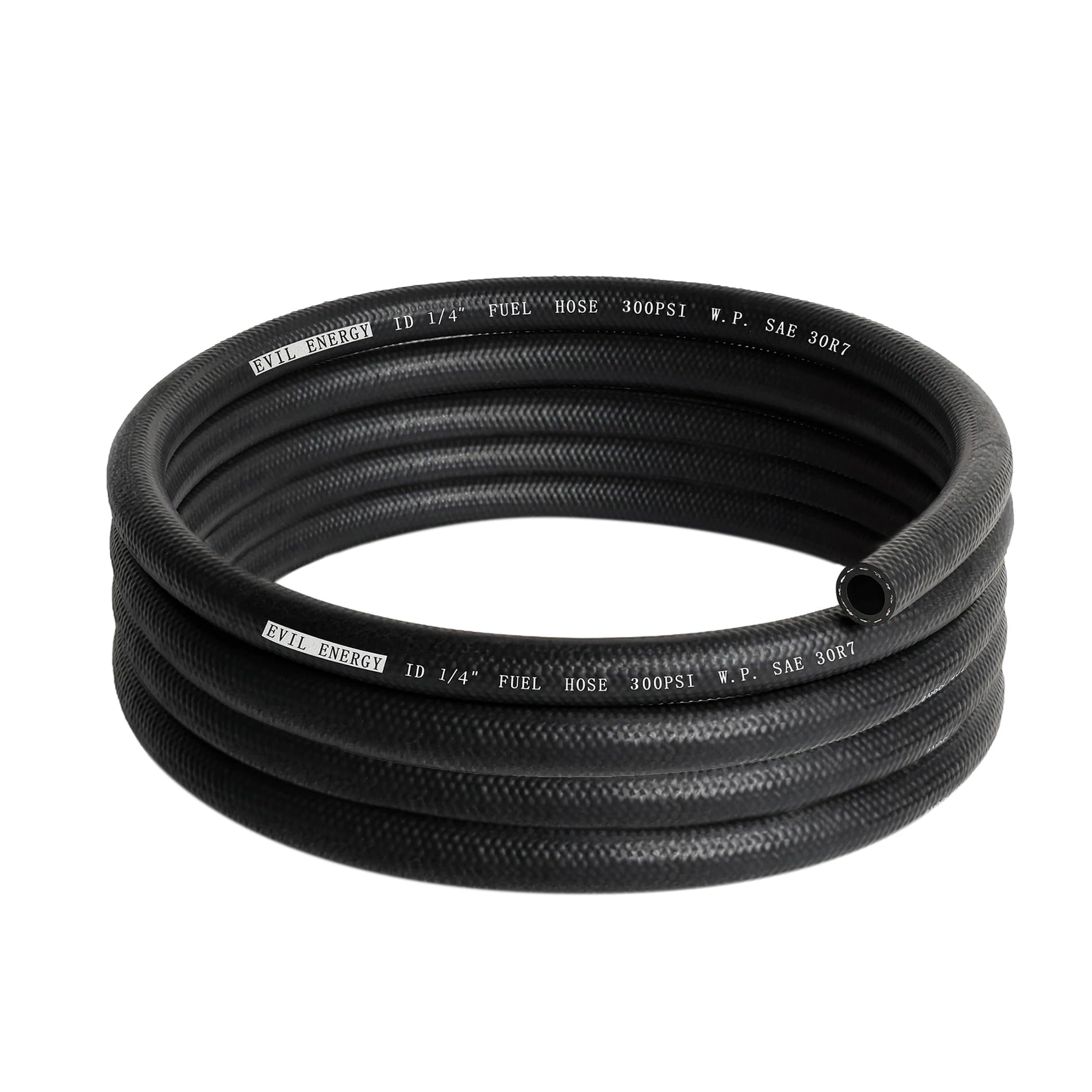 EVIL ENERGY 1/4 Fuel Hose Line Push Lock NBR Rubber SAE 30R7 10FT 300PSI
