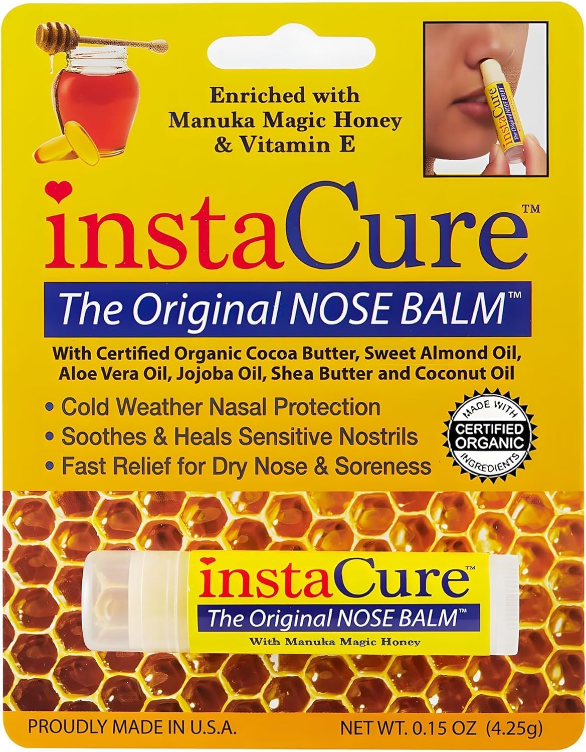 Original Nose Balm. Fast Relief for Cracked Dry & Sore Noses with Raw Manuka Honey Vitamin E Shea Butter Aloe Vera Oil. Heals Dog’s Dry Cracked Nose (1 Pack)
