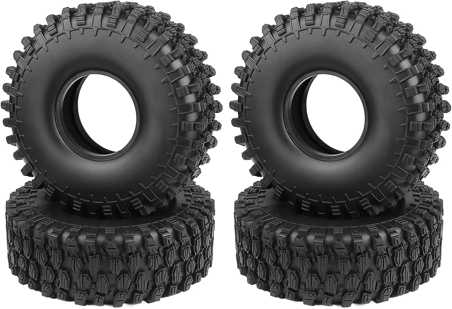 4Pcs 1.9 Inch 1/10 Rock Crawler Tires 120mm Outer Diameter Foam Inserts for Axial SCX10 II III Traxxas TRX 4 Redcat Gen 8 RC4WD TF2 RC Car