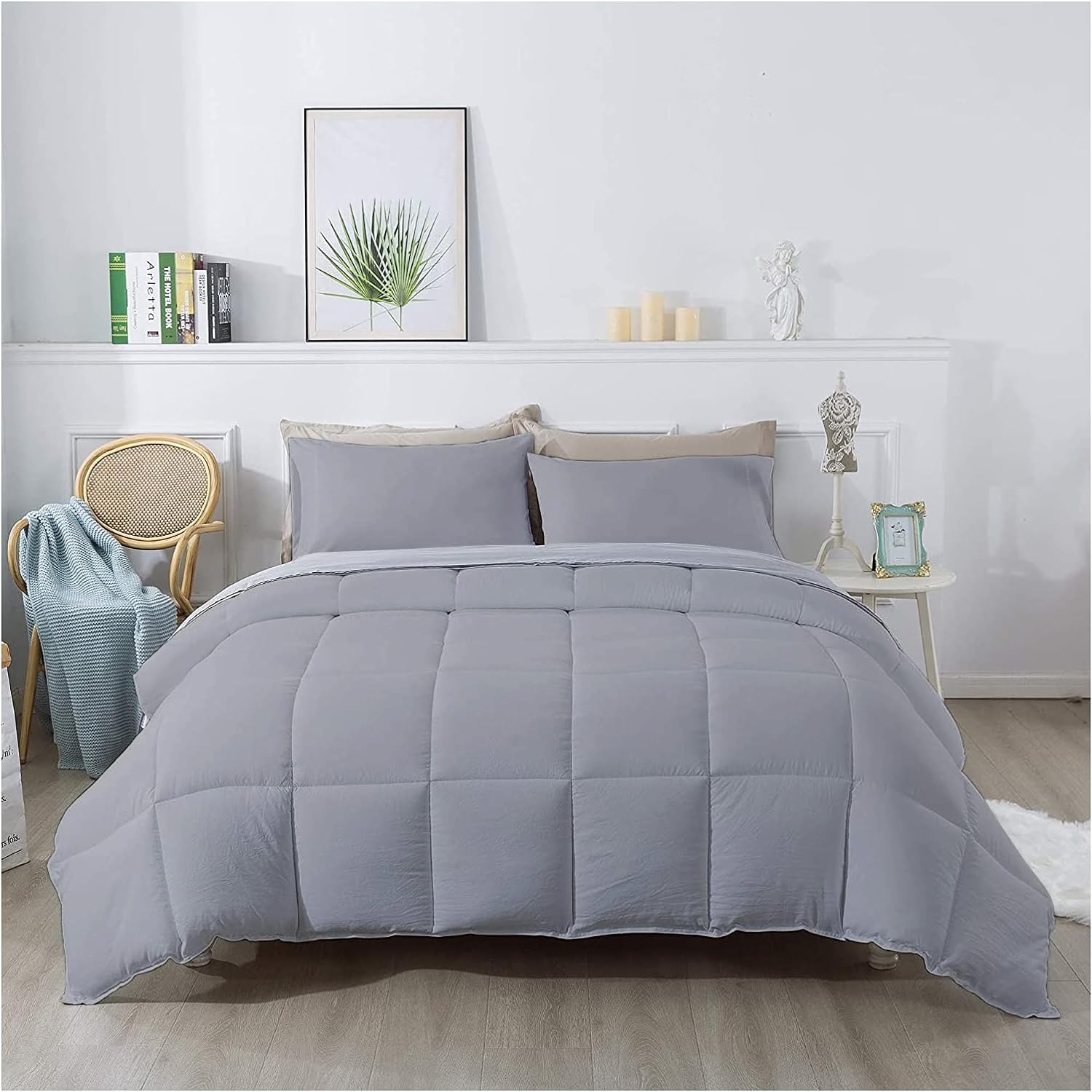 3Pcs Comforter Set 100% Egyptian Cotton 800 Thread Count - Oversized Super King Size (120