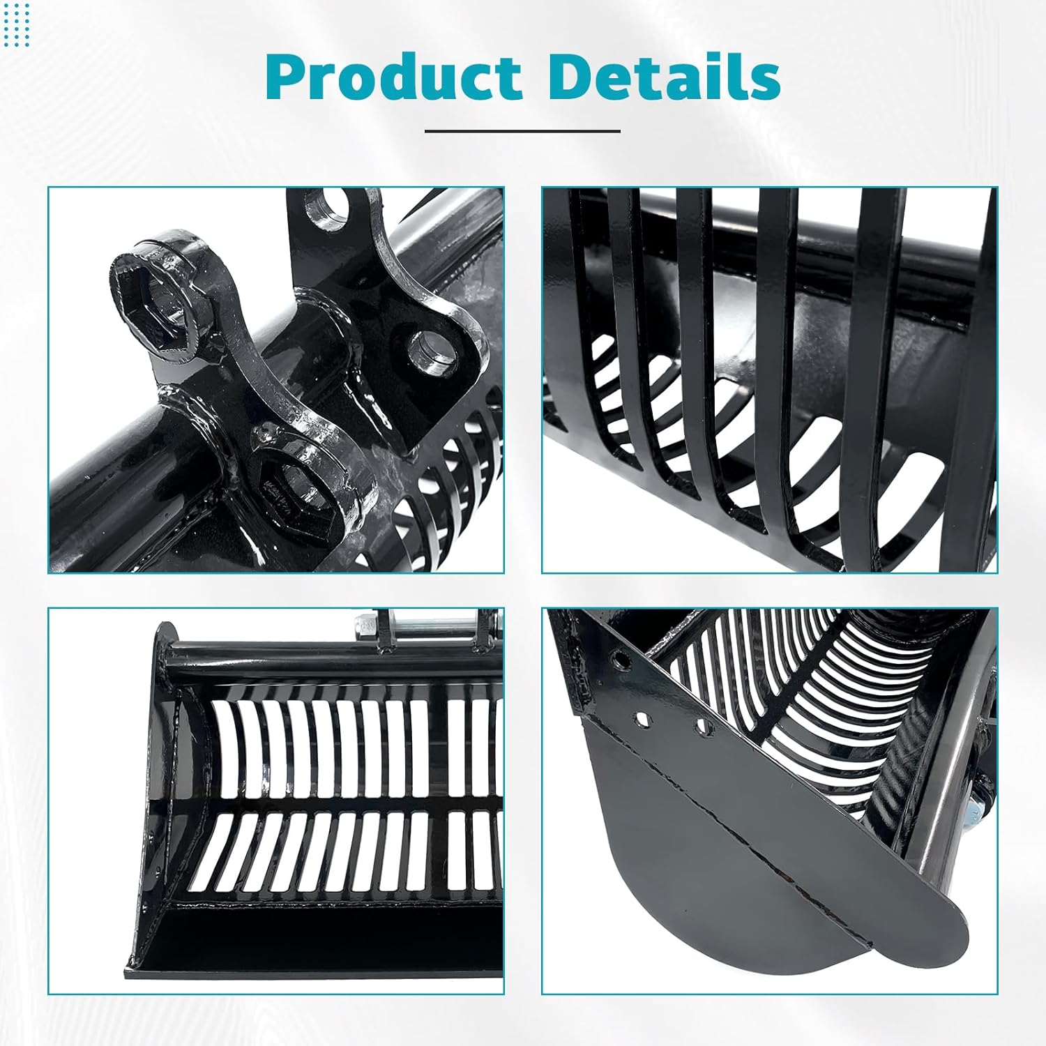 24 inch Screening Bucket Attachment, 600mm Screening Skeleton Bucket, Soil Sieving Bucket, Compatible Mini Excavators Digger, Compatible with Mini Excavator Filtering and Sorting Materials