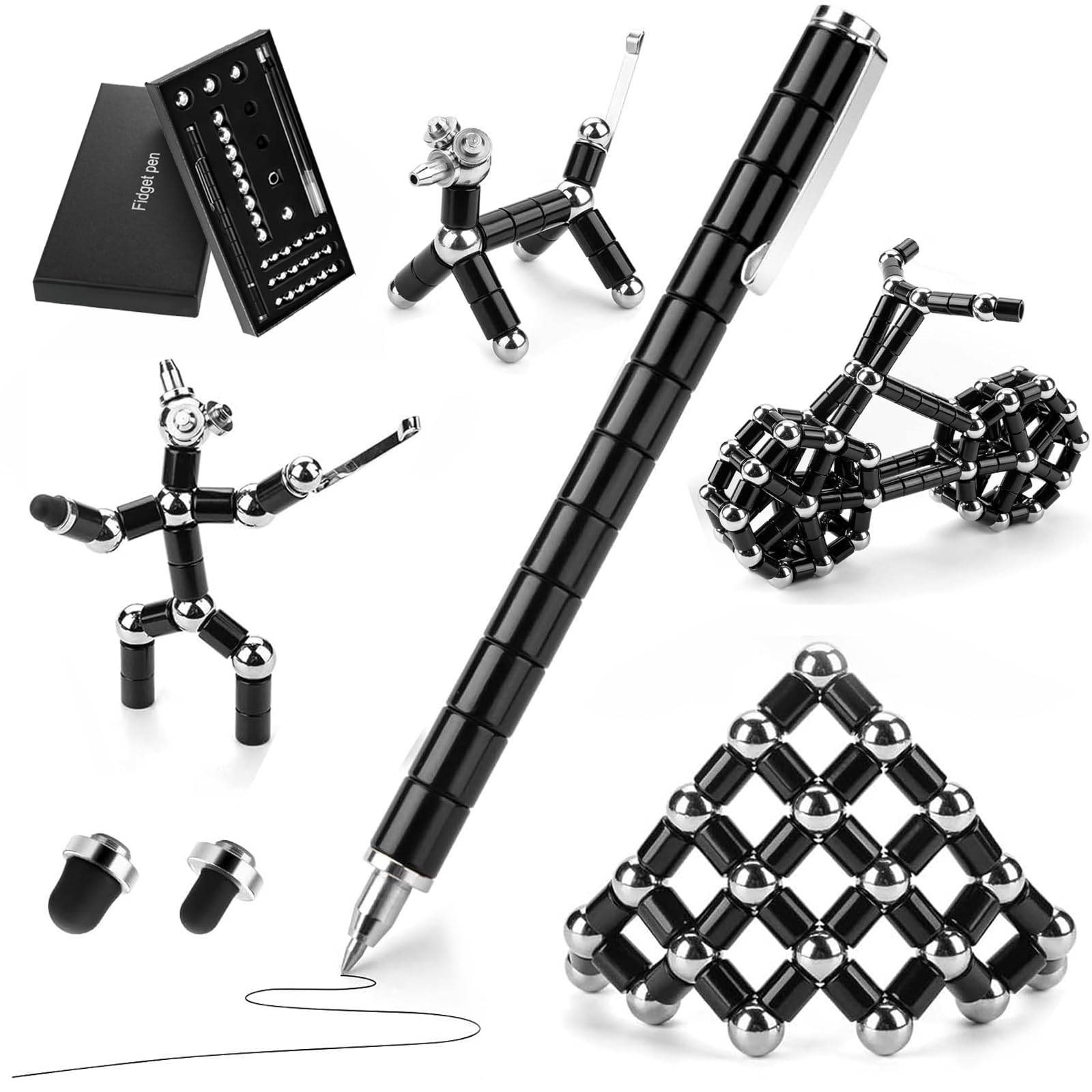 Penna Magnetica, Penna Antistress con Biglie Magnetiche, Gioco Sensoriale per Ansia e Concentrazione, Idee Regalo Ragazzo 15 14 13 Anni Creativo, Regalo Originale Per Adolescenti e Adulti