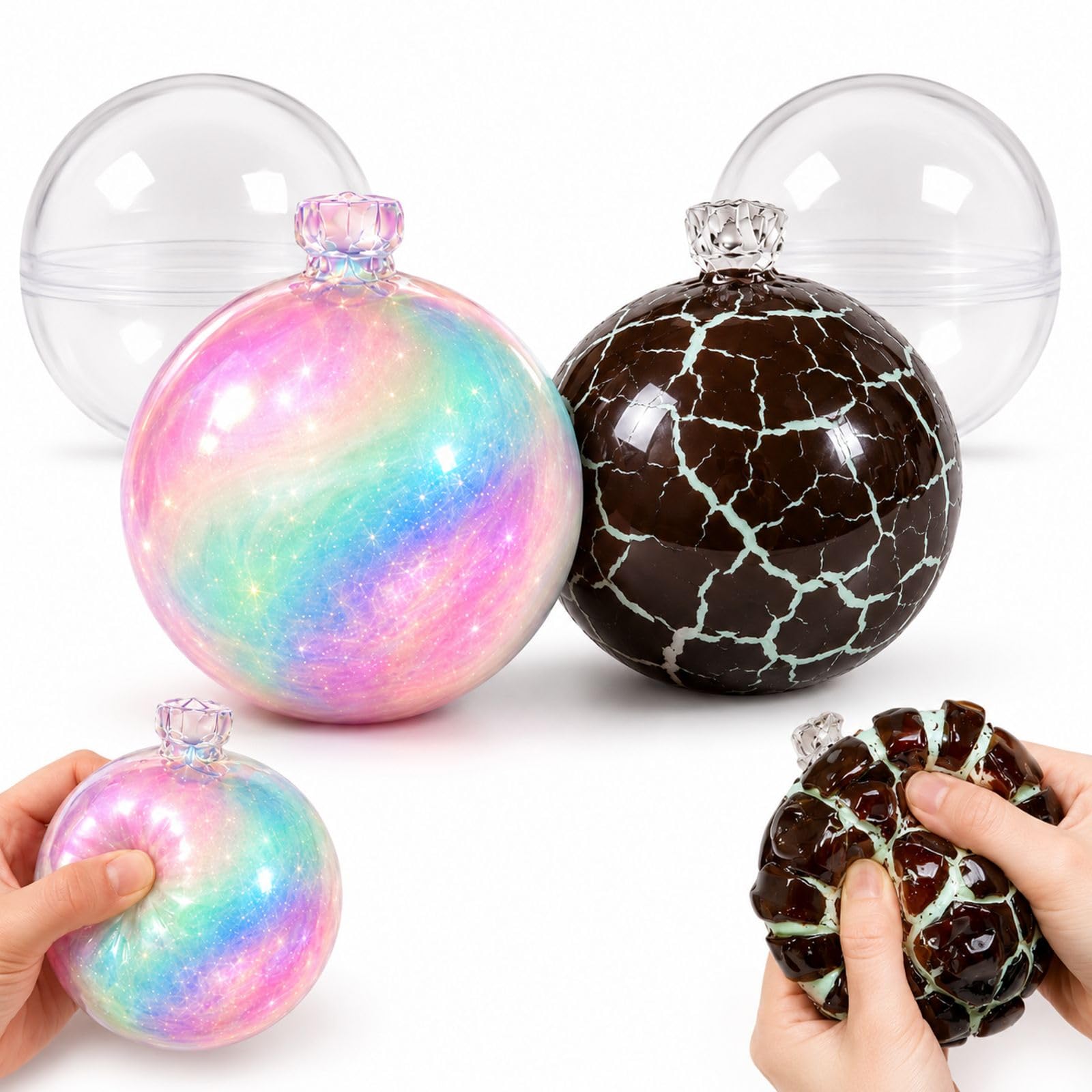 2PCS Wax Cracking Ball Squeeze Ball Set with Cases for Hand Use