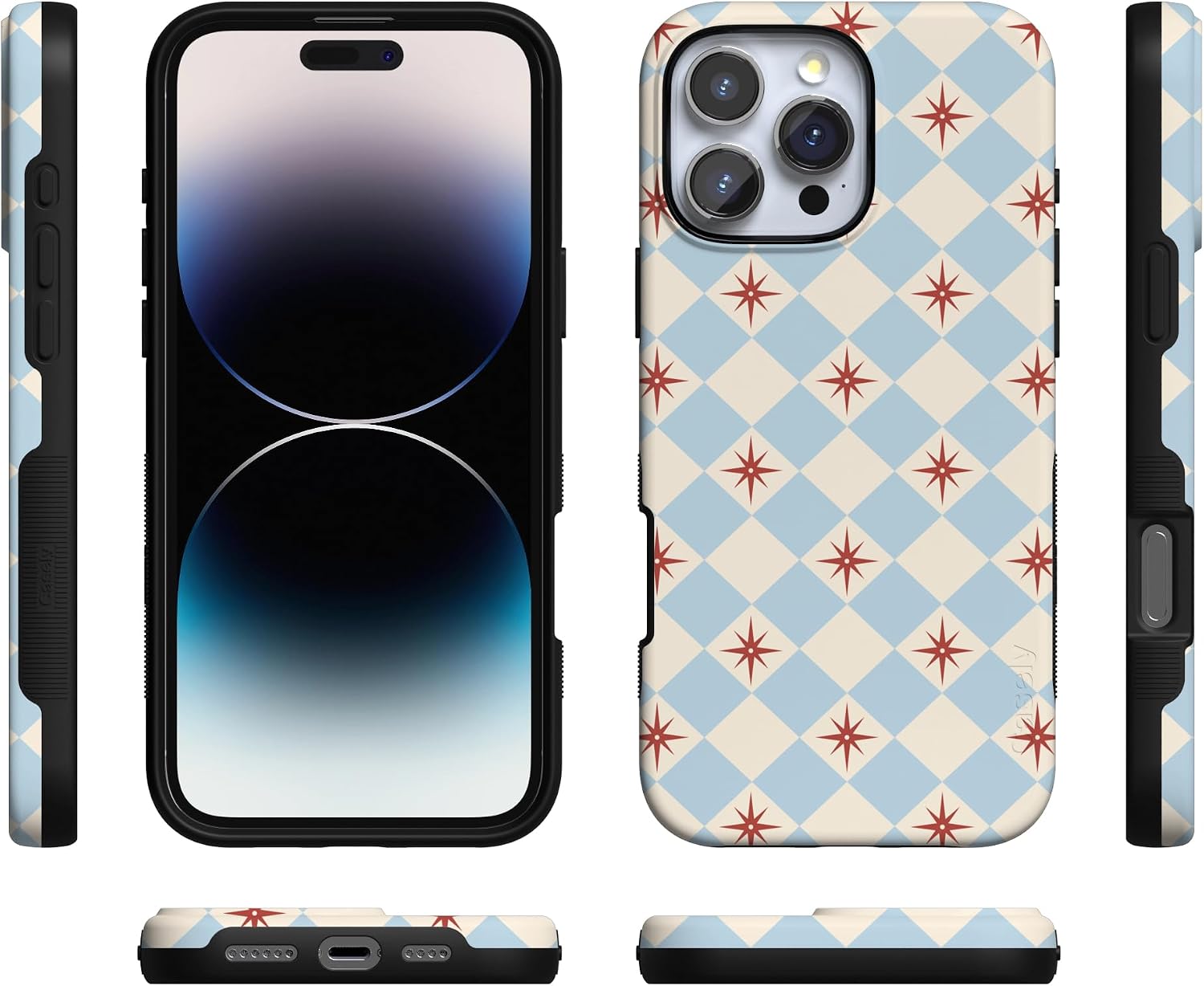 Casely iPhone 16 Pro Case | Chelsea Checker | Starlight Tiles | Bold Protective Design | Compatible with MagSafe