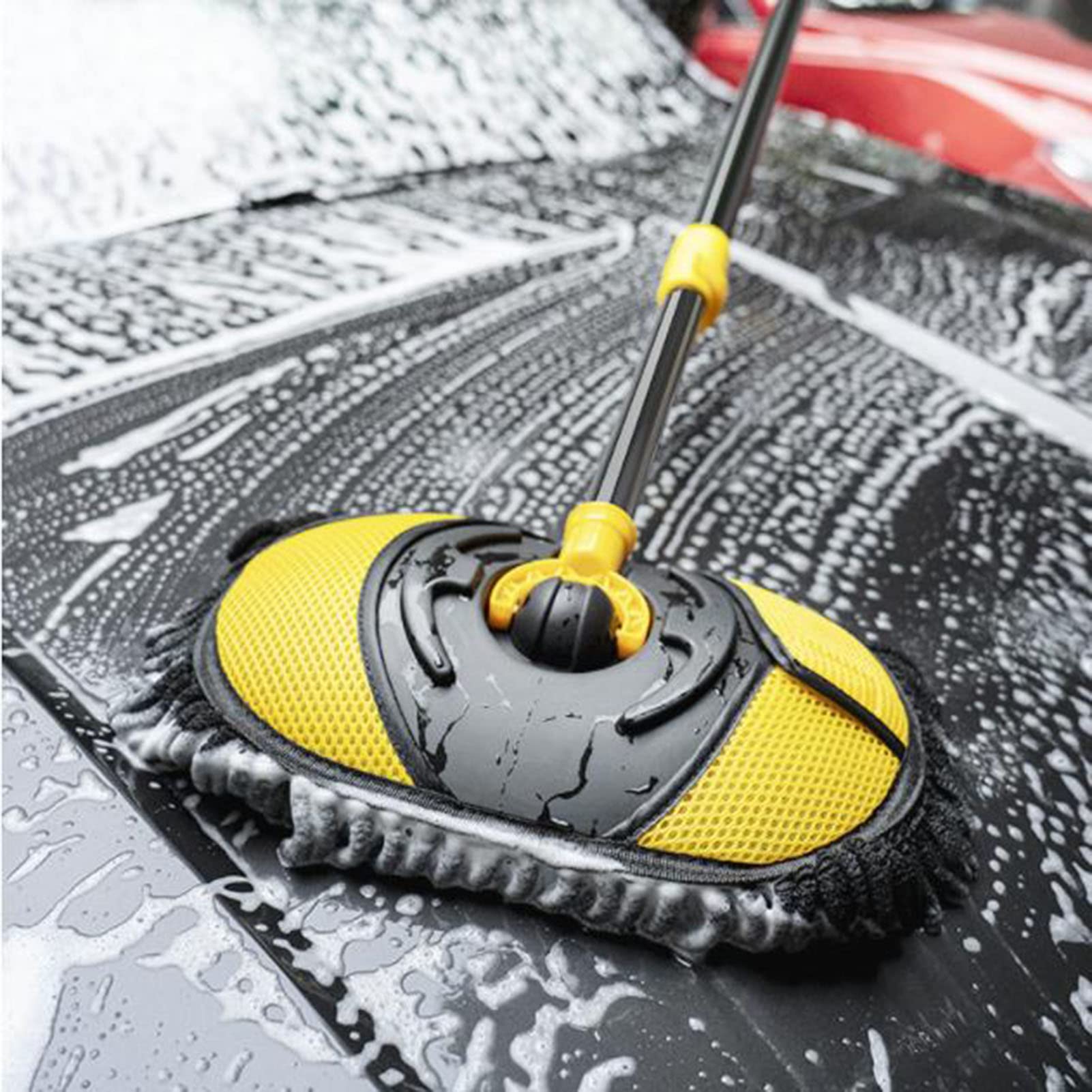 Lavage de Voiture vadrouille/Brosse, Rotatif et rétractable, Humide et Sec, ménage/Outil de Nettoyage de Voiture