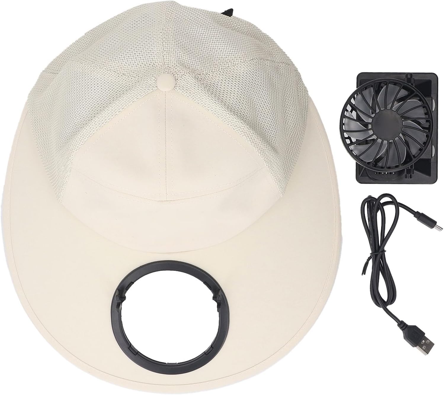 [Jiawu] スマート音声コントロールと紫外線防止機能を備えたつば広サンハット ゴルフとランニング用 ベージュ