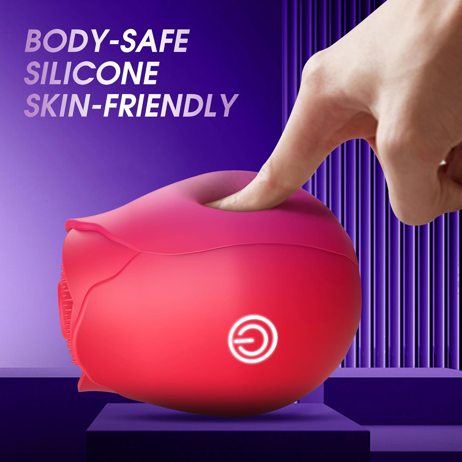 Sex Toy Rose Dildo Vibrator with 10 Sucking and Vibrating Modes and 4 Contact Heads for Female Clitoris Nipples, Rose Suction Cup Sex Toy Clitoris G-Spot Vibrator for Female Couples Adult Sex Games