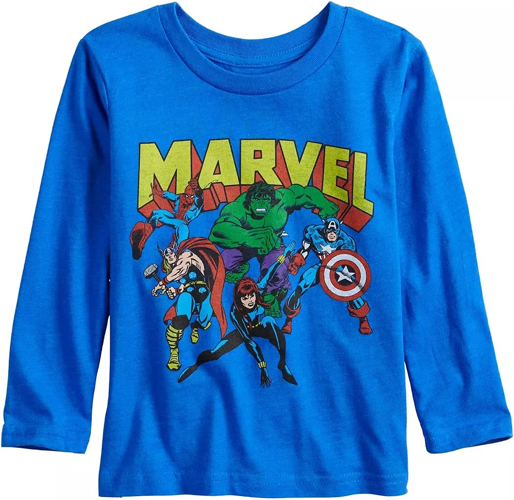 Infant Boy Jumping Beans Marvel Super Heroes Graphic Long Sleeve Tee, Blue