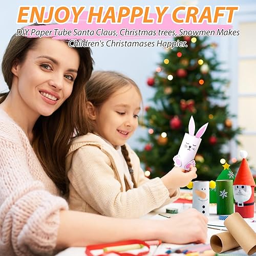 Miniatura 7 de MAPVOLUT Paquete de 120 tubos de cartón para manualidades, papel de liar marrón, 1.5 x 3.4 pulgadas, rollos de papel higiénico vacíos para