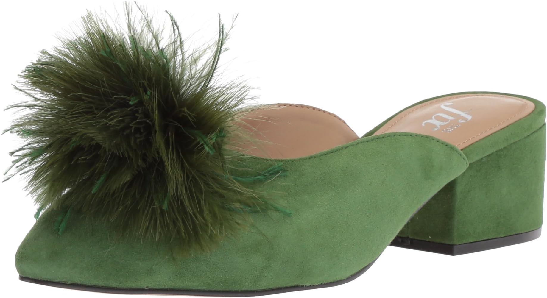Amazon Brand - The Fix Women's Roxana Block Heel Mule with Feather Pom