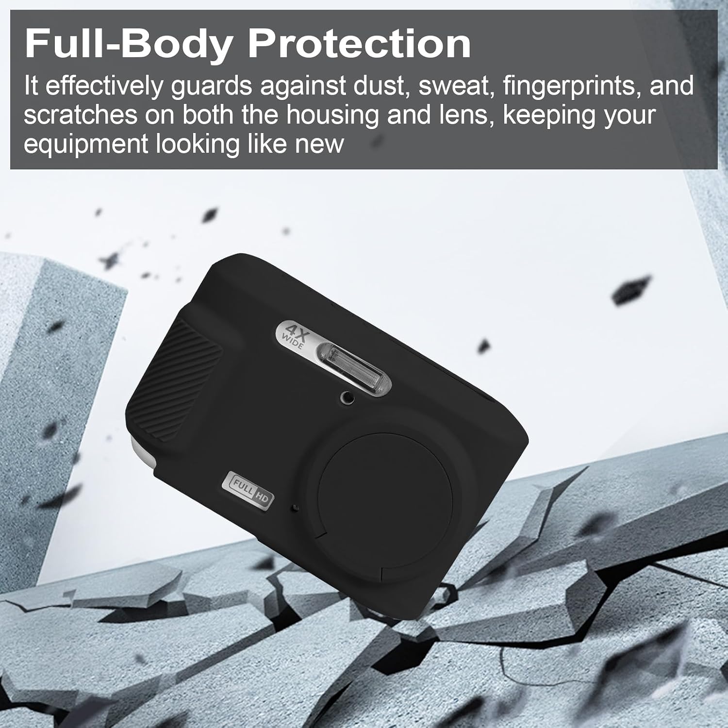 Case With Removable Lens Cover for Kodak PIXPRO FZ45 Camera(Black) image 4