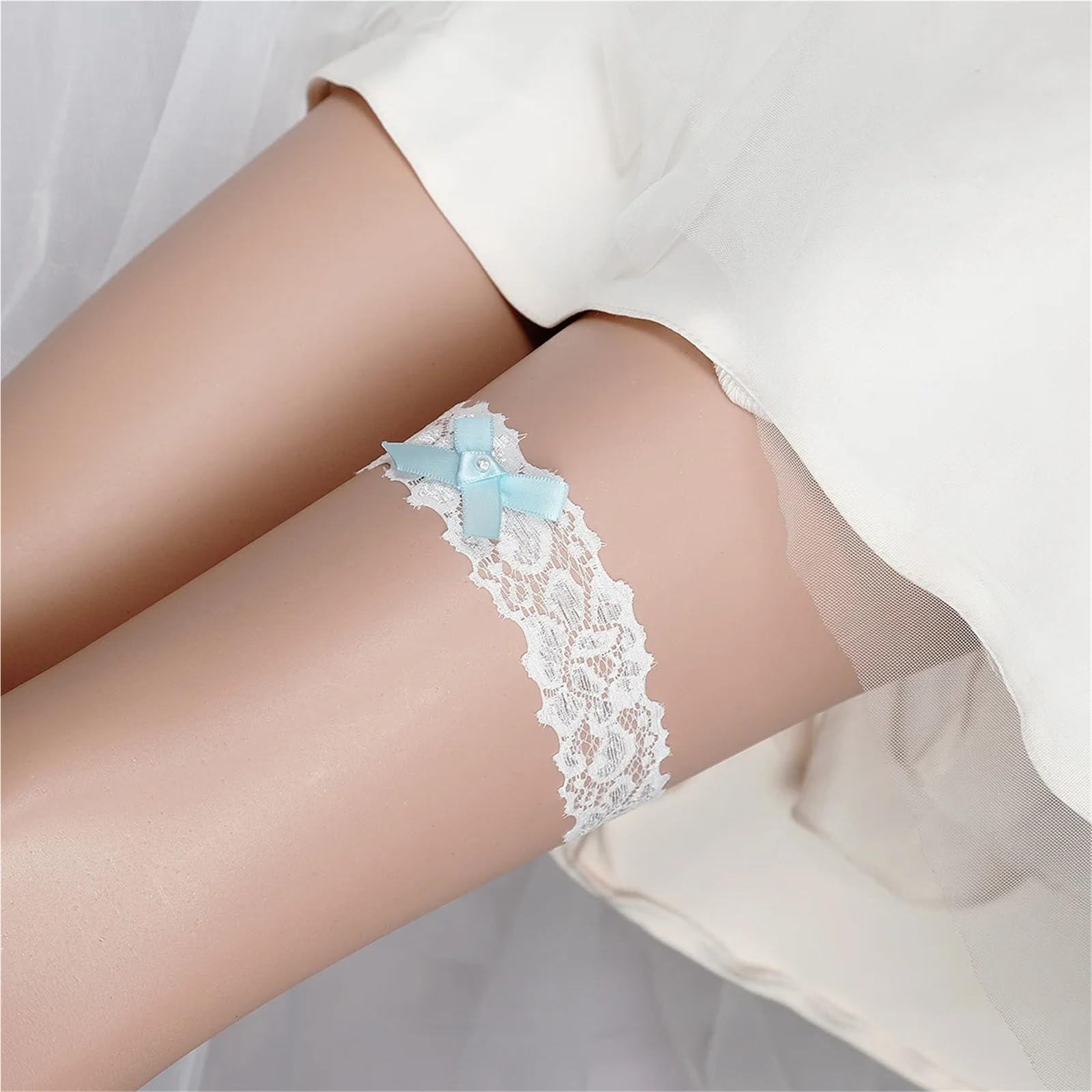 Jarretière de mariée Jarretières de Jambe for Femmes, Ceinture en Dentelle brodée Florale, Jarretelles mariée, Accessoires Fleurs Mariage pour Les Fêtes(Type-8)