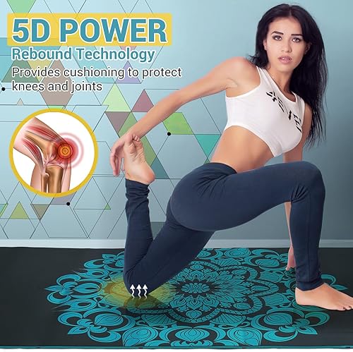 Miniatura 6 de Avoalre Folding Yoga Mat - Eco-Friendly Travel Yoga Mat Packable - Double Sided Non-Slip Printed Yoga Mats with Bag for Home Workout Gym Exercise