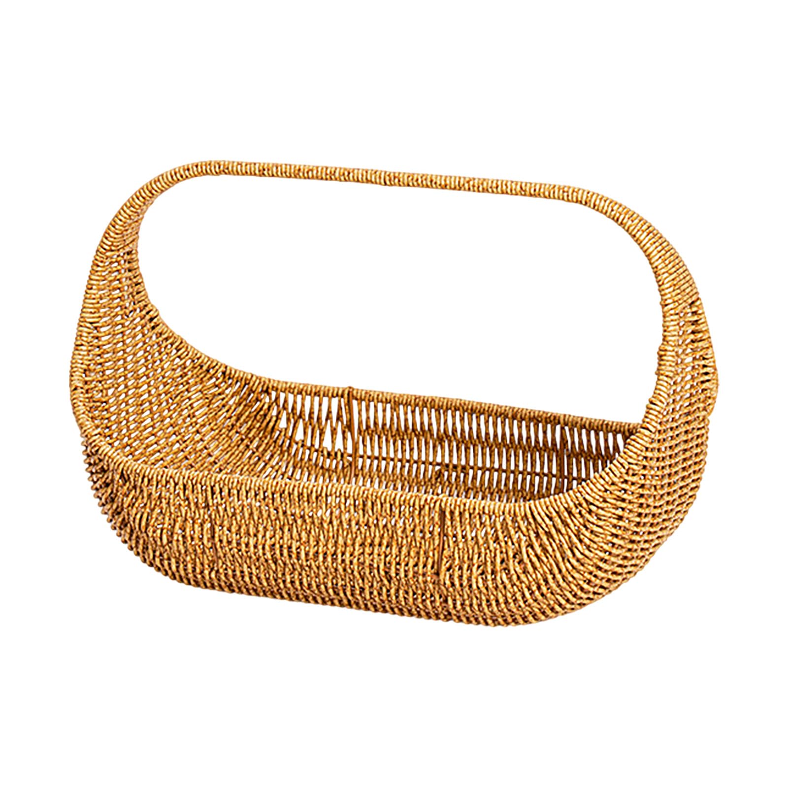 Xjdzineq Boat Shape Handwoven Storage Basket for Picnics Flower Decoration and Home Organization Craft of Sturdy Materials Home Decoration Storage Basket