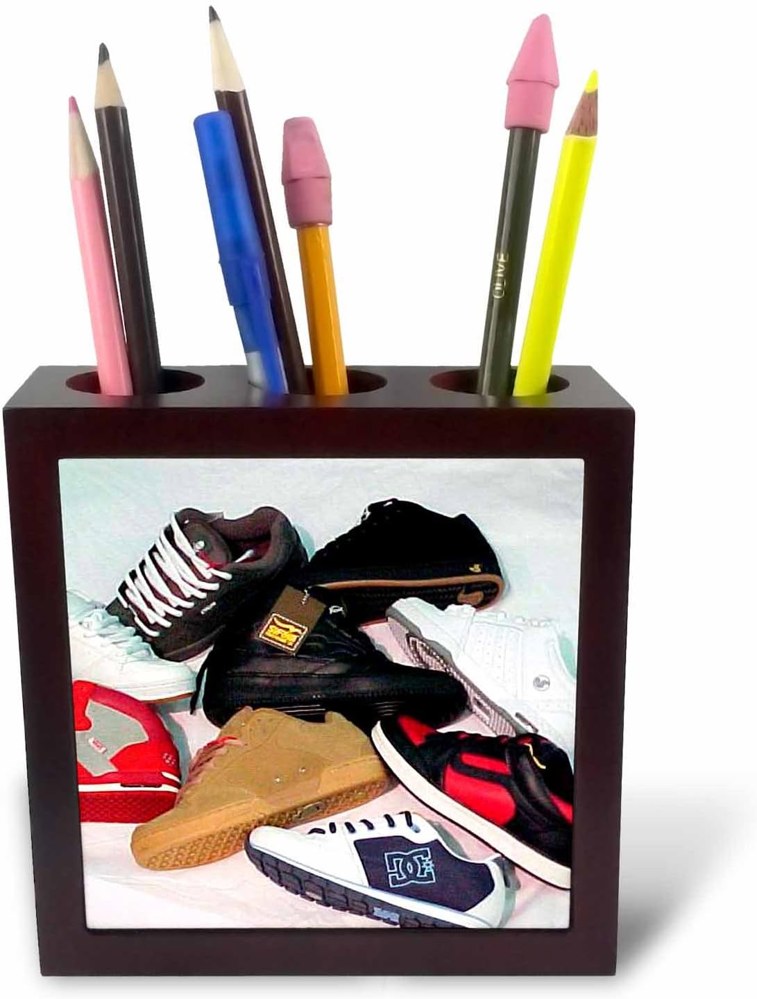 3dRose ph_2870_1 Skateboard Shoes-Tile Pen Holder, 5-Inch